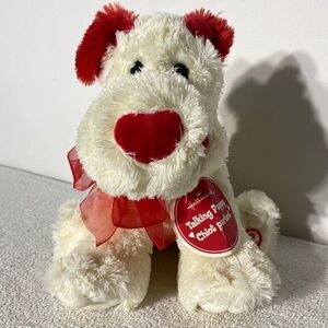 5/$35 Hallmark Red and White Talking Puppy Plush Dog Stuffed Animal